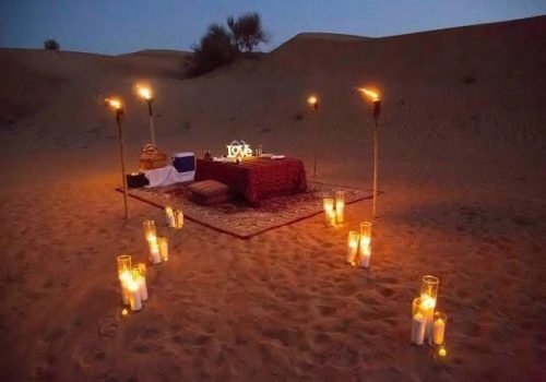 dinner on dunes in jaisalmer